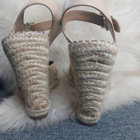 Joie Leather and Jute Platform Espadrille Sandals Size 38.5 (7.5) - Picture 10 of 15